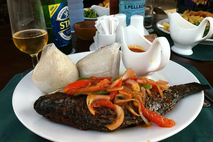 Banku with tilapia
